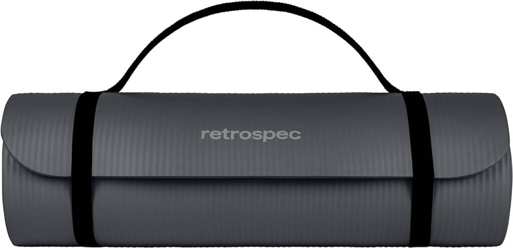 Retrospec Solana Yoga Mat 1 Thick w/Nylon Strap for Men  Women - Non Slip Exercise Mat for Home Yoga, Pilates, Stretching, Floor  Fitness Workouts