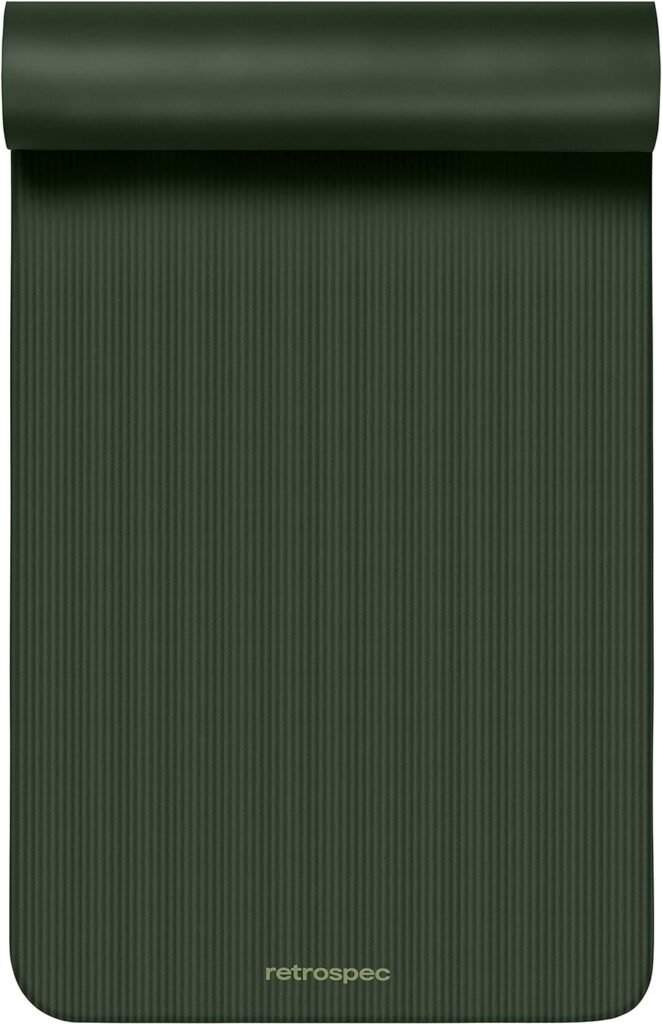 Retrospec Solana Yoga Mat 1 Thick w/Nylon Strap for Men  Women - Non Slip Exercise Mat for Home Yoga, Pilates, Stretching, Floor  Fitness Workouts