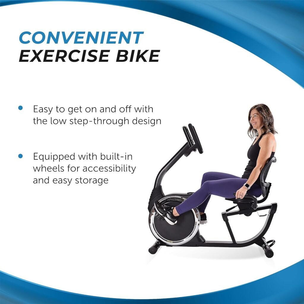 Stamina Magnetic Recumbent Exercise Bike 845 - Exercise Bike Pedal Exerciser - Fitness Bike with Smart Workout App - Recumbent Exercise Bike for Home - Up to 250 lbs Weight Capacity