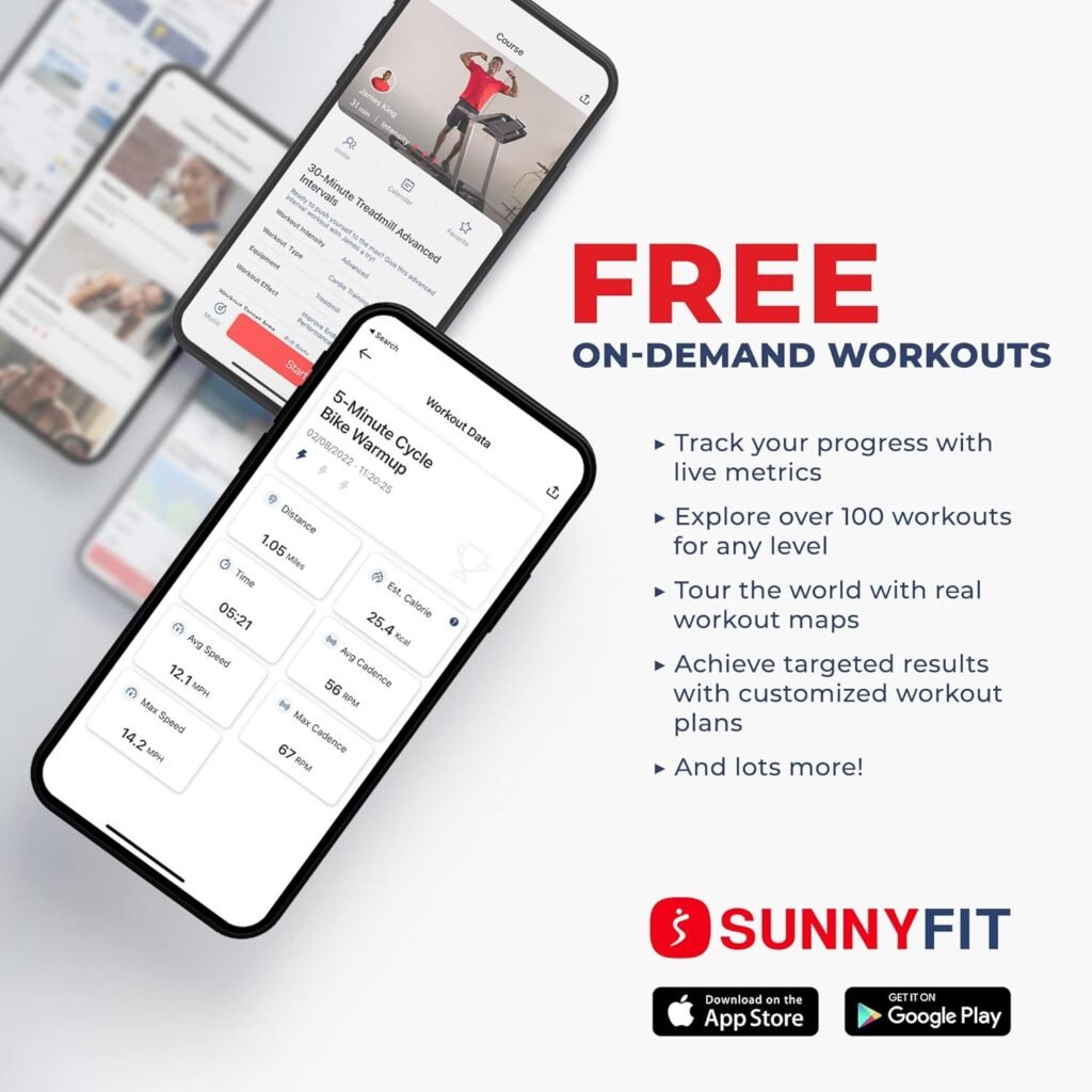 Sunny Health  Fitness Indoor Cycling Exercise Bike with Magnetic/Felt Resistance and Belt/Chain Drive Optional Bluetooth Connectivity with SunnyFit® App