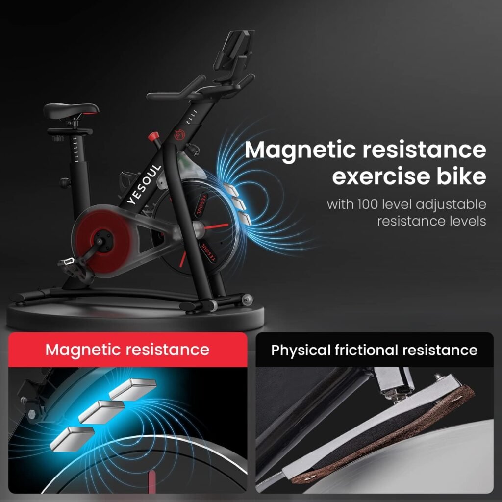 Yesoul S3 Black Exercise Bike For Home Smart White Cycling Bike Magnetic Resistance For Gym Electric Stationary Bike Bluetooth Heart Rate For Women Apartment Workout Bike For Fitness