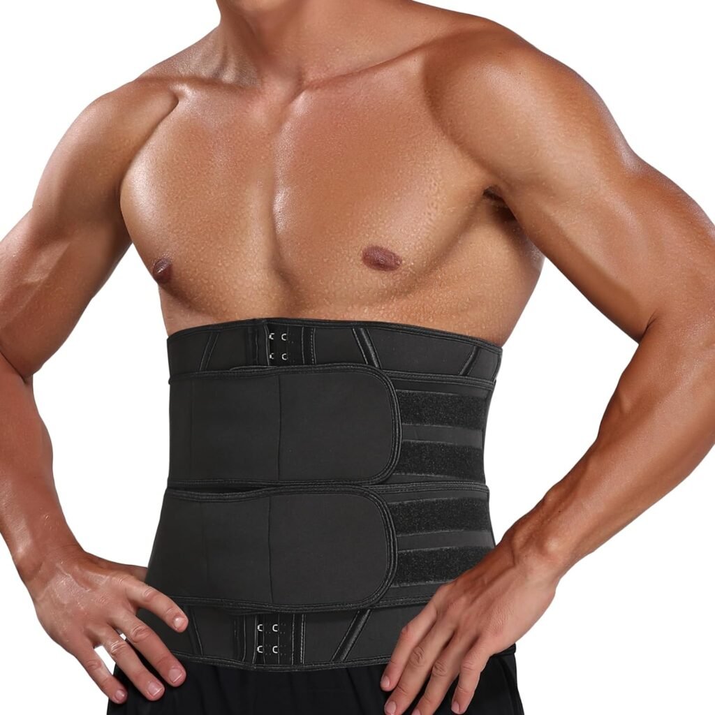 MISS MOLY Waist Trainer for Men Sauna Sweat Waist Trimmer Stomach Wrap Workout Belly Fat Band