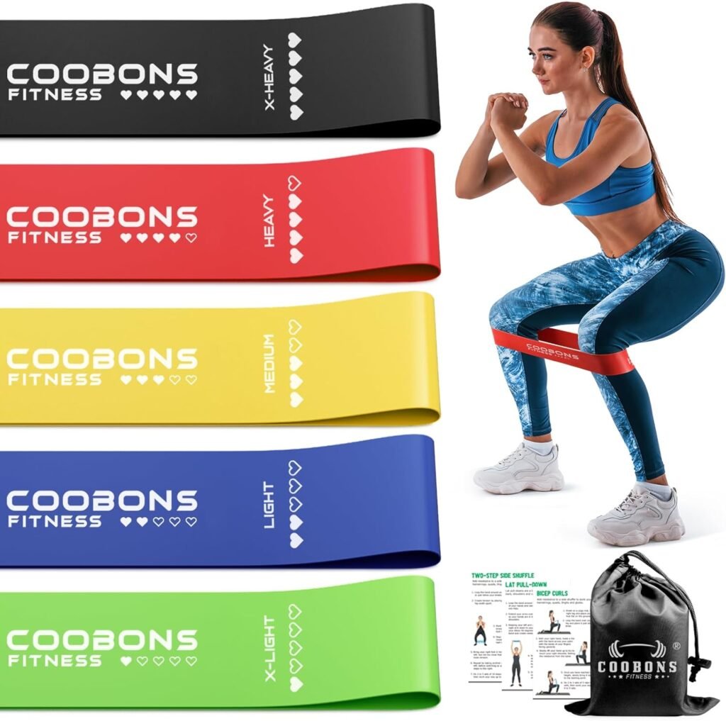 Resistance Bands for Working Out, Exercise Bands for Women  Men, Latex Elastic Bands for Yoga, Pilates, Rehab, Fitness and Home Workout, Strength Bands for Booty