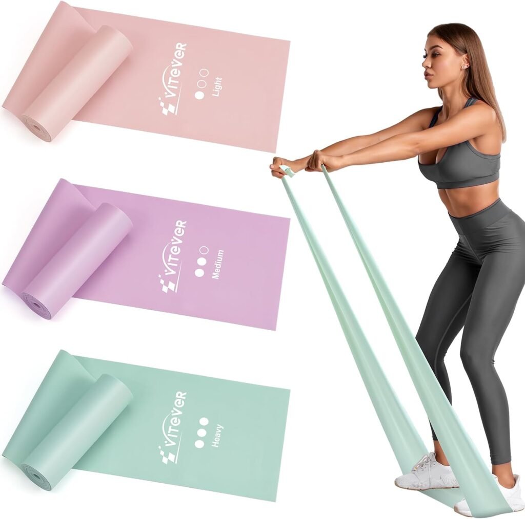 Resistance Bands for Working Out, Exercise Bands, Resistance Band for Physical Therapy, Stretch Bands for Pilates, Rehab, Stretch, Strength Training and Yoga Starter Set