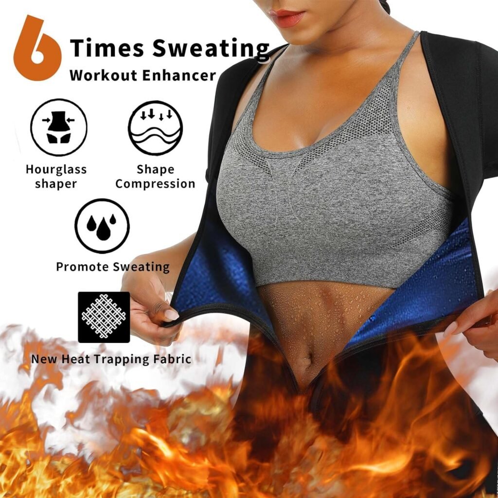 Sauna Suit For Women Weight Loss Sweat Vest Waist Trainers Belly Fat Workout 3 in 1 Full Body Control