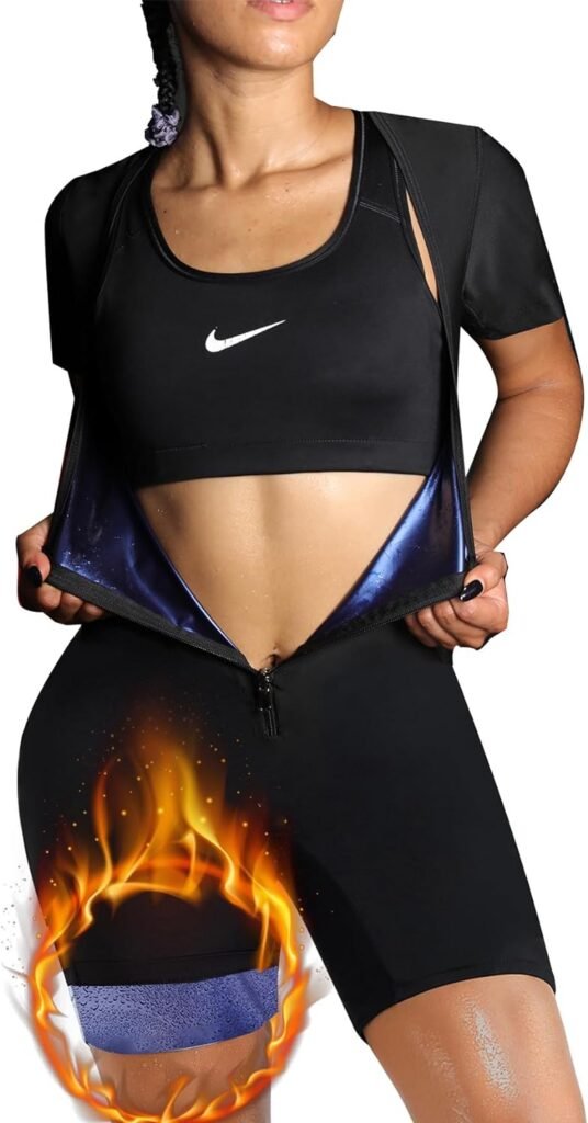 Sauna Suit For Women Weight Loss Sweat Vest Waist Trainers Belly Fat Workout 3 in 1 Full Body Control