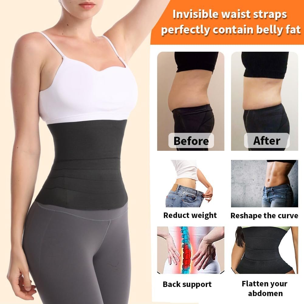 Waist Trainers for Women Belly Fat,2023 Upgraded Waist Trainer for Stomach Wrap,Non-Slip Sweat Band Waist Trainer