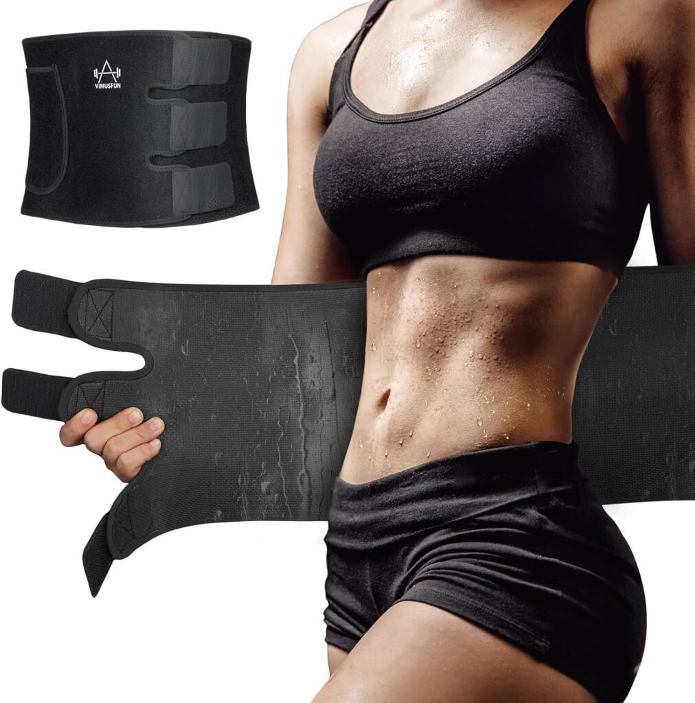 Waist Trimmer for Women Men Belly Fat, Waist Trainer Tummy Stomach Wraps, Exercise Sweat Belt Band Low Back Support