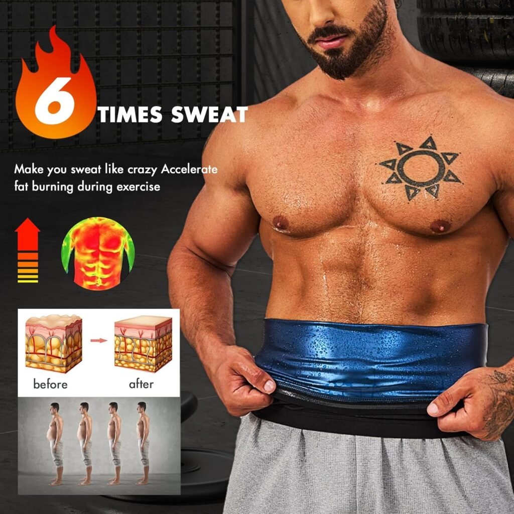 Waist Trimmer Trainer for Men Lower Belly Fat Sauna Suit Sweat Belt Belly Stomach Wraps Slimming Belt Plus Size